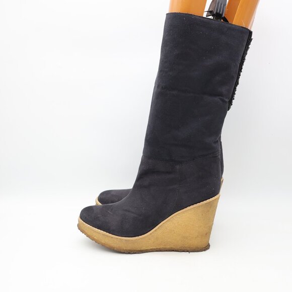 Stella McCartney Knee Wedge Boots Womens EU Size 39 Pull On Shoes - Picture 4 of 16